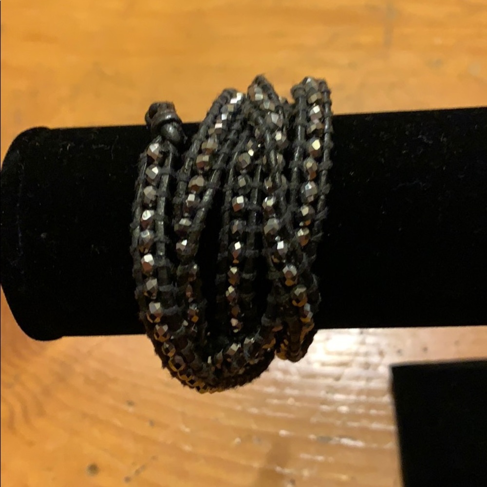 Chan Luu Leather and Crystal Wrap Bracelet